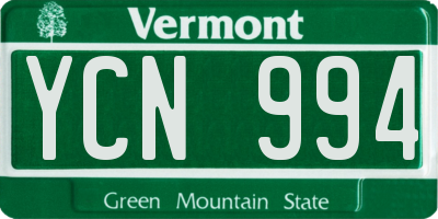 VT license plate YCN994