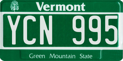 VT license plate YCN995