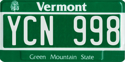 VT license plate YCN998
