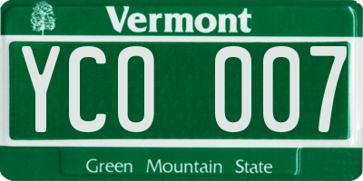 VT license plate YCO007