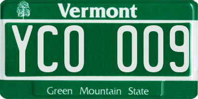 VT license plate YCO009