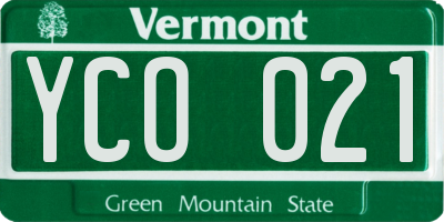 VT license plate YCO021