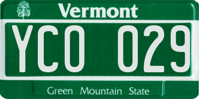 VT license plate YCO029