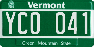 VT license plate YCO041