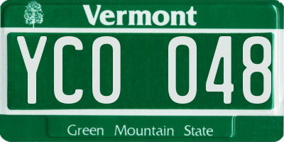 VT license plate YCO048