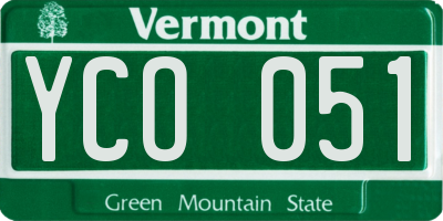 VT license plate YCO051