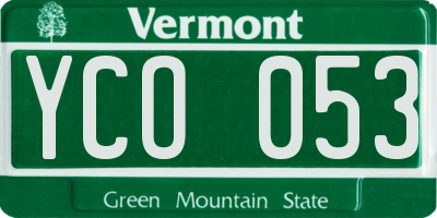 VT license plate YCO053