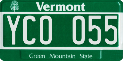 VT license plate YCO055