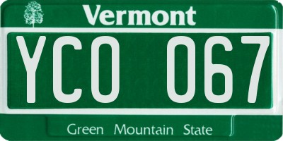 VT license plate YCO067