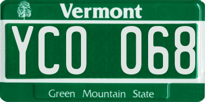 VT license plate YCO068