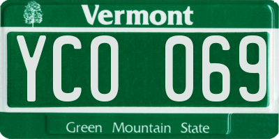 VT license plate YCO069