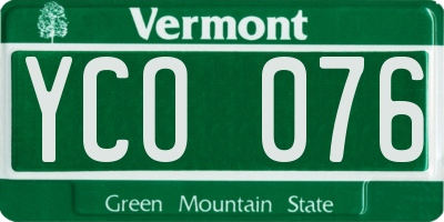 VT license plate YCO076