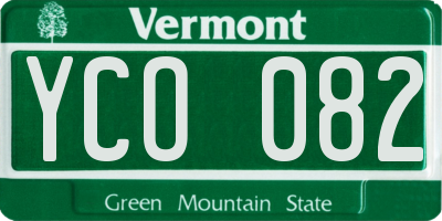 VT license plate YCO082