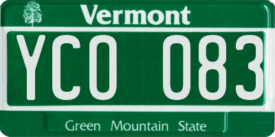 VT license plate YCO083