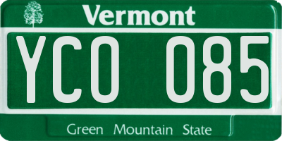 VT license plate YCO085