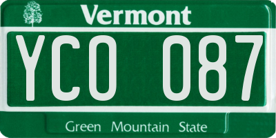 VT license plate YCO087