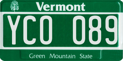 VT license plate YCO089
