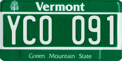 VT license plate YCO091