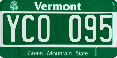 VT license plate YCO095
