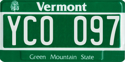 VT license plate YCO097