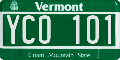 VT license plate YCO101
