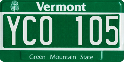 VT license plate YCO105
