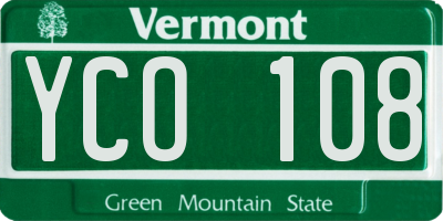 VT license plate YCO108