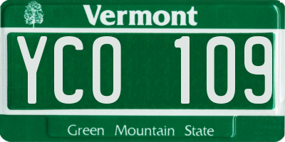 VT license plate YCO109