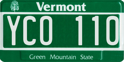 VT license plate YCO110