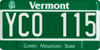 VT license plate YCO115