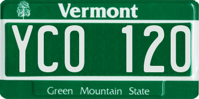 VT license plate YCO120