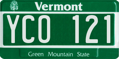 VT license plate YCO121