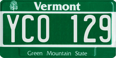 VT license plate YCO129