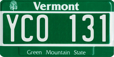 VT license plate YCO131