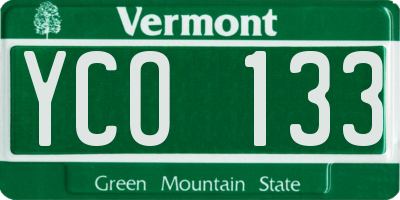 VT license plate YCO133