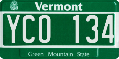 VT license plate YCO134