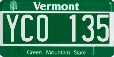 VT license plate YCO135