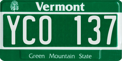 VT license plate YCO137