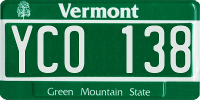 VT license plate YCO138