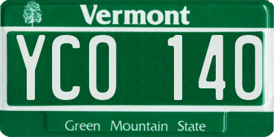 VT license plate YCO140