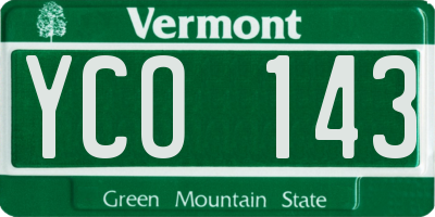 VT license plate YCO143