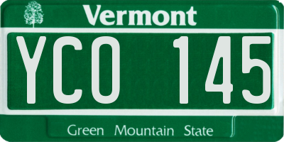 VT license plate YCO145