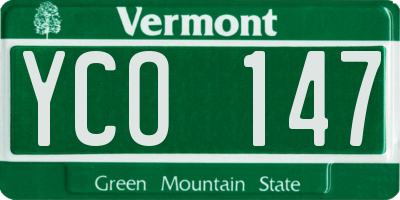 VT license plate YCO147