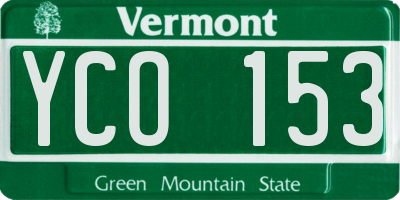 VT license plate YCO153