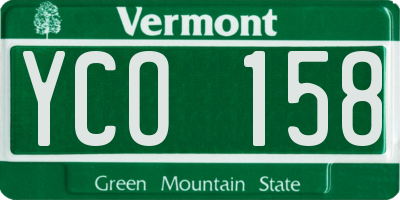 VT license plate YCO158