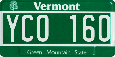 VT license plate YCO160