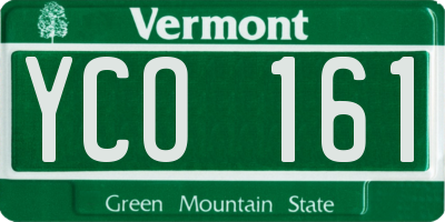 VT license plate YCO161