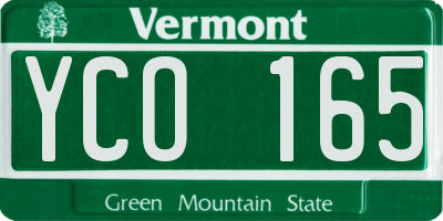 VT license plate YCO165