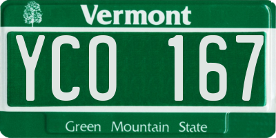 VT license plate YCO167
