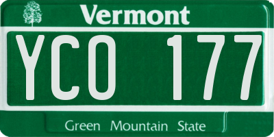 VT license plate YCO177